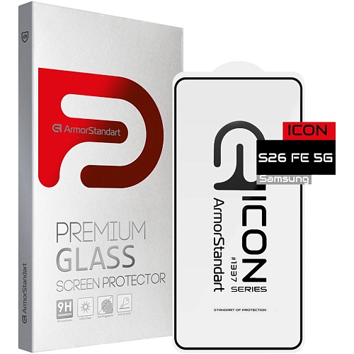 Захисне скло ArmorStandart Full Icon Glass для Samsung S26 FE 5G Black (ARM91713) - придбати в Дніпрі, Україні: ціна, характеристики | інтернет-магазин TOUCH