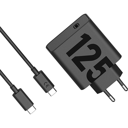 Сетевое зарядное устройство Motorola TurboPower 125W USB-C + Сable USB-C to USB-C 1m Black (PG38C06280)