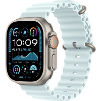 Смарт-часы Apple Watch Ultra 2 49mm Natural Titanium Case with Ice Blue Ocean Band (MYT03+MXTF3)