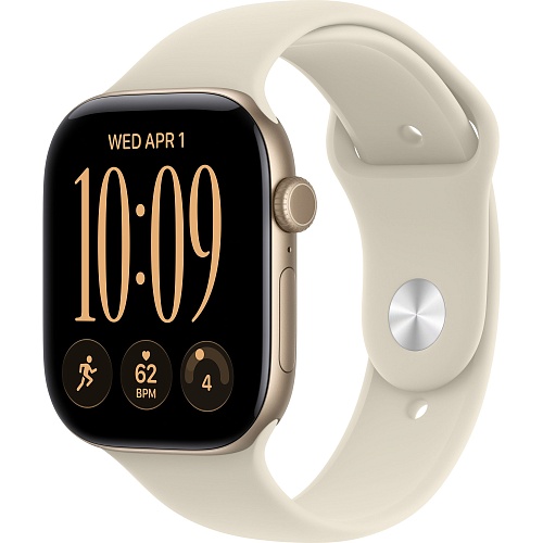 Смарт-часы Apple Watch Series 12 GPS 46mm Light Gold Aluminum Case with Sand Sport Band S/M (MJEN4)