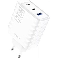 Мережевий зарядний пристрій Proove Speed Surge Gan 65W USB-A + 2 х USB-C White (WCSS60120002) - придбати в Дніпрі, Україні: ціна, характеристики | інтернет-магазин TOUCH