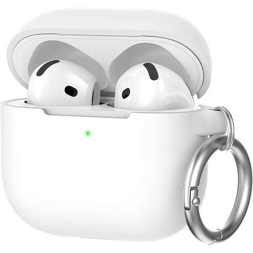 Чехол AhaStyle Colorful Silicone Case для AirPods 4 White