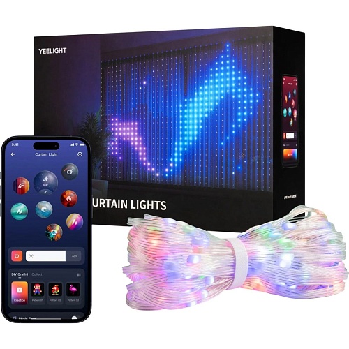Умная светодиодная гирлянда Yeelight RGBIC штора 1.5х2м (YLYDD-0053)