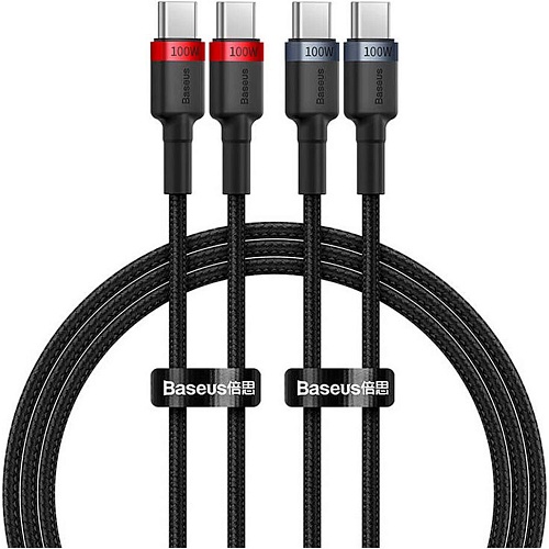 Кабель Baseus Cafule Charging Type-C to Type-C 100W 1м 2pcs Black (P10318306003-00)