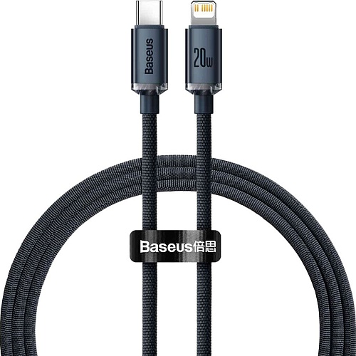 Кабель Baseus Crystal Shine Series USB-C to Lightning 20W 1.2m Black (CAJY000201)