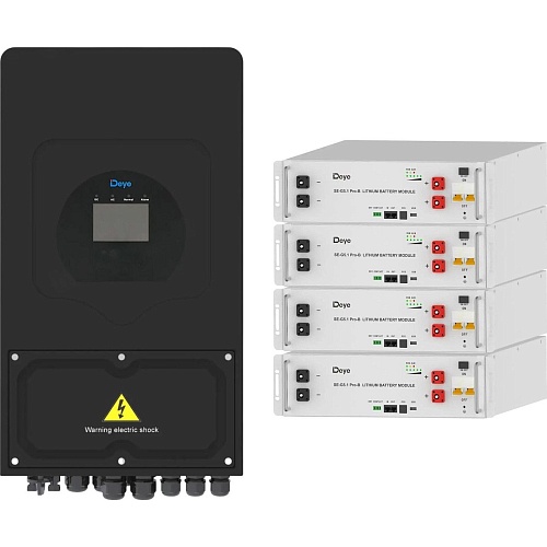 Система зберігання енергії Deye SUN-6K-SG03 Black 6kW + 4 АКБ SE-G5.1 Pro-B 20.4Wh (51.2V/100Ah/5120Wh) - придбати в Дніпрі, Україні: ціна, характеристики | інтернет-магазин TOUCH