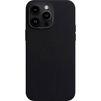 Чехол Leather Case with MagSafe для Apple iPhone 15 Pro Midnight AAA 