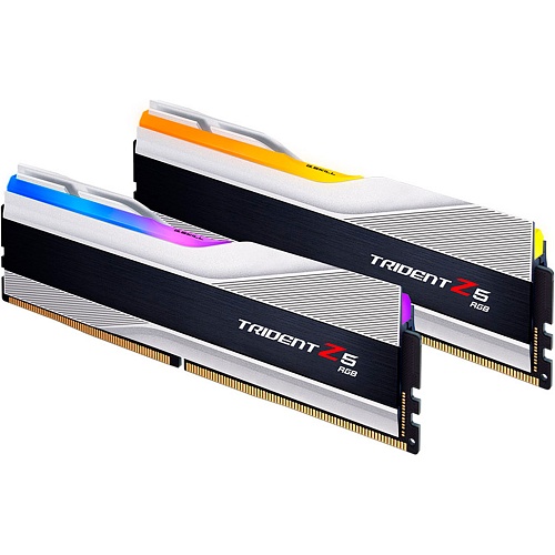 Модуль памяти DDR5 G.Skill Trident Z5 RGB 2x32GB 6400MHz Metallic Silver (F5-6400J3239G32GX2-TZ5RS)