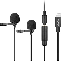 Двойной петличный микрофон для iPhone Boya BY-M2D