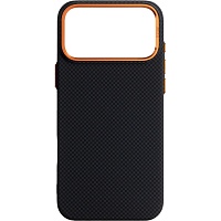 Чехол ArmorStandart LikeCarbon2 SE MagCase для Apple iPhone 17 Pro Max Kevlar Black Orange (ARM89165)