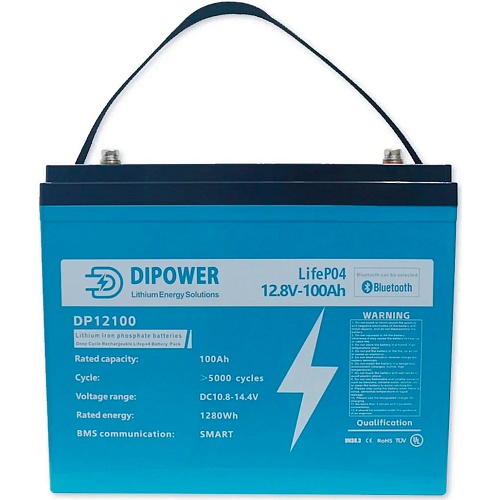 Аккумулятор Dipower LiFePO4 12V (12.8V/100Ah/1280Wh) (DP-12-100)