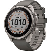 Смарт-часы Garmin Fenix 9 Pro Solar inReach 47mm Titanium with Pebble Gray/Silver Gray Silicone Band (010-04338-00/01)