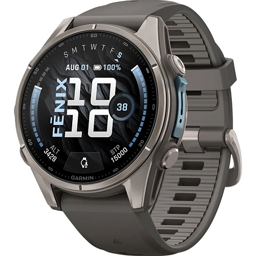 Смарт-часы Garmin Fenix 9 43mm Titanium with Pebble Gray Silicone Band (010-04761-10/11)