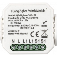 Розумне реле Tuya Zigbee 1 з нульовою лінією (QS-Zigbee-S05-LN) 
