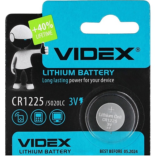 Батарейка Videx CR1225 1pc - придбати в Дніпрі, Україні: ціна, характеристики | інтернет-магазин TOUCH
