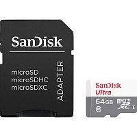 Карта памяти SanDisk microSDXC 64GB UHS-I Ultra A1 + SD Adapter (SDSQUNR-064G-GN3MA)