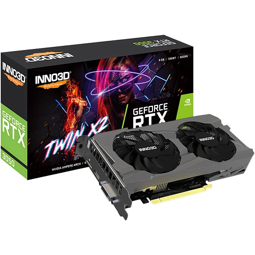 Видеокарта Inno3D GeForce RTX 3050 Twin X2 V2 (N30502-06D6-1880VA60) UA