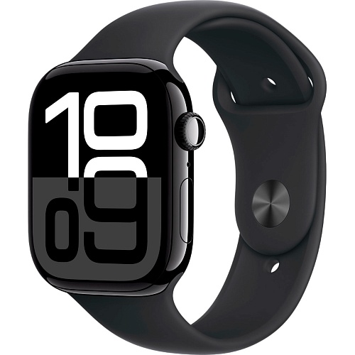 Смарт-часы Apple Watch Series 10 GPS 46mm Jet Black Aluminum Case with Black Sport Band M/L (MWWQ3) Витрина