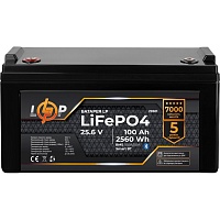 Аккумулятор LogicPower LiFePO4 Smart BT 24V (25.6V/100Ah/2560Wh) (BMS 100A/50А) (29501)