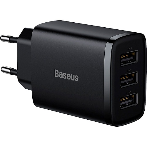Сетевое зарядное устройство Baseus Compact Charger 3U 17W 3USB Black (CCXJ020101)