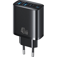 Мережевий зарядний пристрій Usams US-CC330 T70 2хUSB-A + 2хUSB-С 40W Black - придбати в Дніпрі, Україні: ціна, характеристики | інтернет-магазин TOUCH
