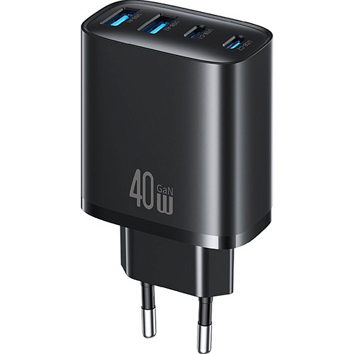 Сетевое зарядное устройство Usams US-CC330 T70 2хUSB-A + 2хUSB-С 40W Black