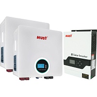 Система хранения энергии Must PV18-3224 VPM ll Series 24V 3.2kW + 2 АКБ LP16-24200 10.2kWh (25.6V/200Ah/5120Wh)