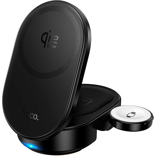 Беспроводное зарядное устройство Hoco CQ23 Pole Qi2.2 3-in-1 Black (6942007676960)