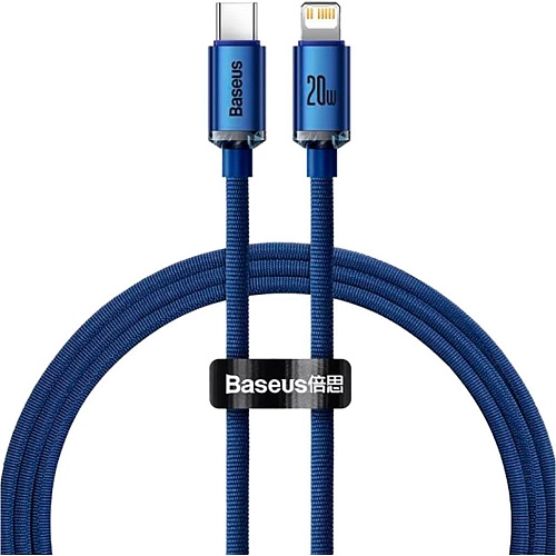 Кабель Baseus Crystal Shine Series USB-C to Lightning 20W 1.2m Blue (CAJY000203)