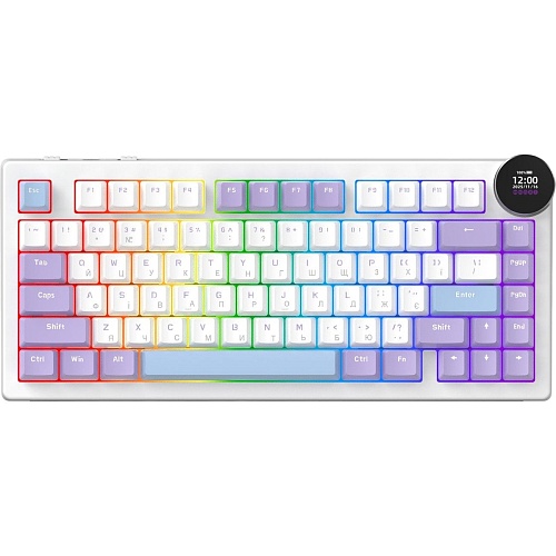 Клавиатура Ajazz AK820 V2 White Peach Switch Purple/White/Blue (AK820-V2-WP-PWB)