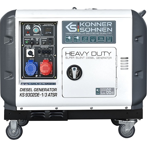 Генератор дизельный Konner&Sohnen KS 9302DE-1/3 ATSR 6.5/7.5 кВт