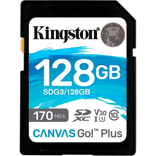 Карта памяти Kingston SDXC Canvas Go! Plus 128GB Class 10 UHS-I U3 V30 (SDG3/128GB)