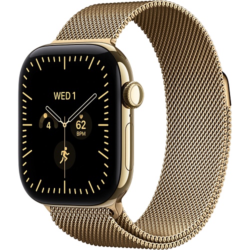 Смарт-часы Apple Watch Series 12 GPS + Cellular 42mm Radiant Gold Titanium Case with Radiant Gold Milanese Loop (MJGL4)