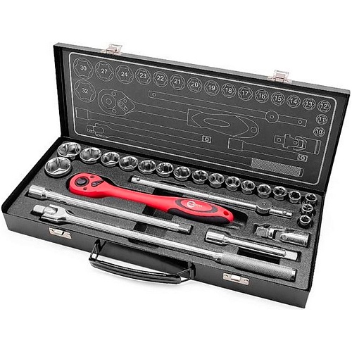Набор торцевых головок с трещоткой Intertool ET-6025 25шт