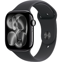 Смарт-часы Apple Watch Series 11 GPS 46mm Jet Black Aluminum Case with Black Sport Band M/L (MEUX4)