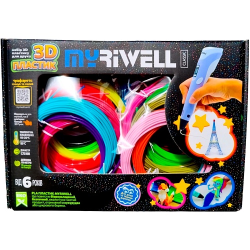 Набор PLA пластика для 3D ручки Myriwell Classic 20 цветов по 5м