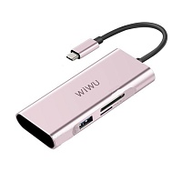 USB-хаб WiWU Adapter Apollo A631ST (Rose Gold)
