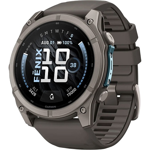 Смарт-часы Garmin Fenix 9 51mm Titanium with Pebble Gray Silicone Band (010-04763-00/01)