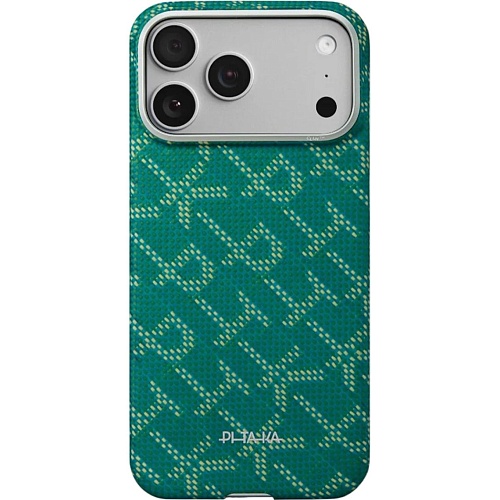 Чехол Pitaka Ultra-Slim Monogram для Apple iPhone 17 Pro Gold/Green (KI1701PTK)