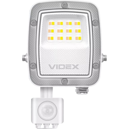 Светодиодный прожектор Videx F5 10W с датчиком движения и освещенности White (VL-F5-010CW-S)