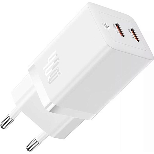 Сетевое зарядное устройство Baseus GaN5 Pro 40W 2xUSB-C White (CCGP180102)
