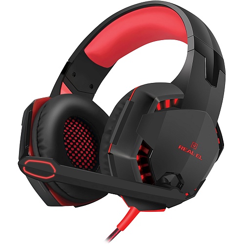 Игровые наушники REAL-EL GDX-8000 Vibration Surround 7.1 Backlit Black/Red (EL124100017)