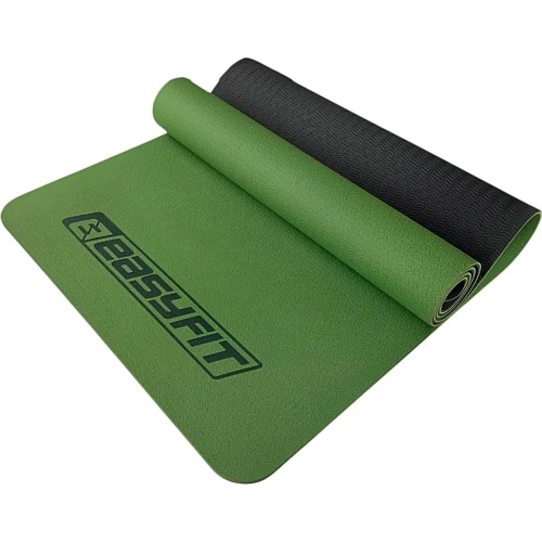 Коврик для йоги EasyFit TPE+TC 6mm Green/Black (EF-1924-GNBK)