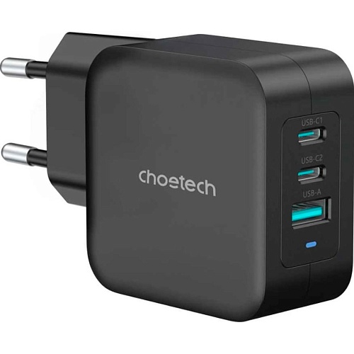 Сетевое зарядное устройство Choetech GaN Wall Charger 100W Black (PD8005-V2-EU-BK)