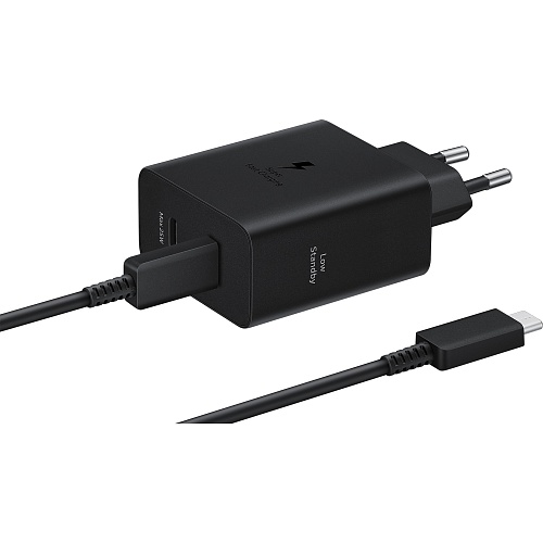 Сетевое зарядное устройство Samsung 50W Wall Charger + Cable USB-C to USB-C Black (EP-T5020XBEGEU)