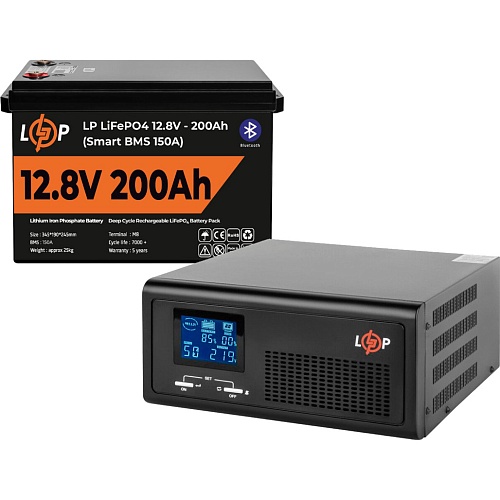 Джерело безперебійного живлення (ДБЖ) LogicPower LPE-B-PSW-1000VA + LiFePO4 батарея 12.8V - 200Ah Smart BMS BT (20482) - придбати в Дніпрі, Україні: ціна, характеристики | інтернет-магазин TOUCH