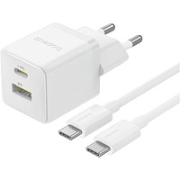 Сетевое зарядное устройство Baseus Palm Fast Charger USB-A/USB-C 30W + Cable USB-C to USB-C 60W 1m White (P1011160A213-01)