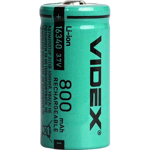 Аккумулятор Videx 16340 800mAh Li-ion 1шт (16340/800/1B)