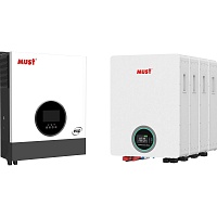 Система хранения энергии Must PH19-10048 EXP 10kW + 4 АКБ LP16-48100 20.4kWh (51.2V/100Ah/5120Wh)