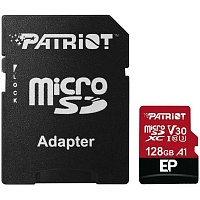 Карта памяти Patriot LX microSDXC 128GB UHS-I U3 V30 A1 EP + SD adapter (PEF128GEP31MCX)